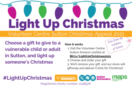 Light Up Christmas Volunteer Centre Sutton Christmas Appeal 2021 6x4