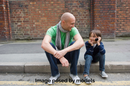 MAPS Mentoring pair man and child stock image