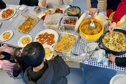 Table full of food