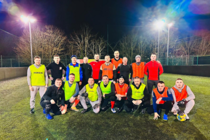 a group of men from the Ukrainian community in Sutton playing football