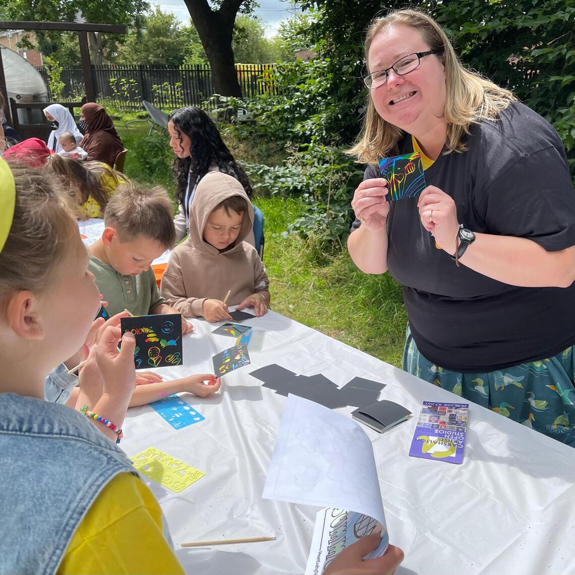 Young Commissioners Refugee Picnic scratch art