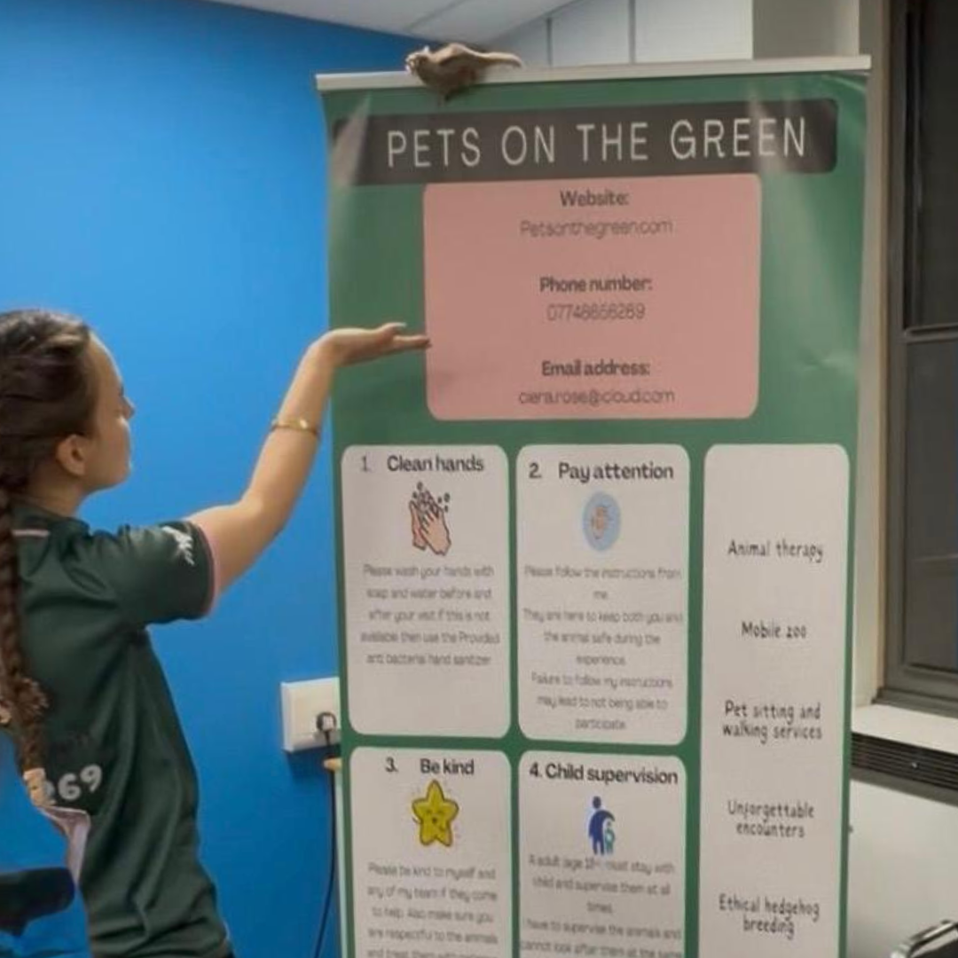 Pets on the Green sharing how to hold the animals