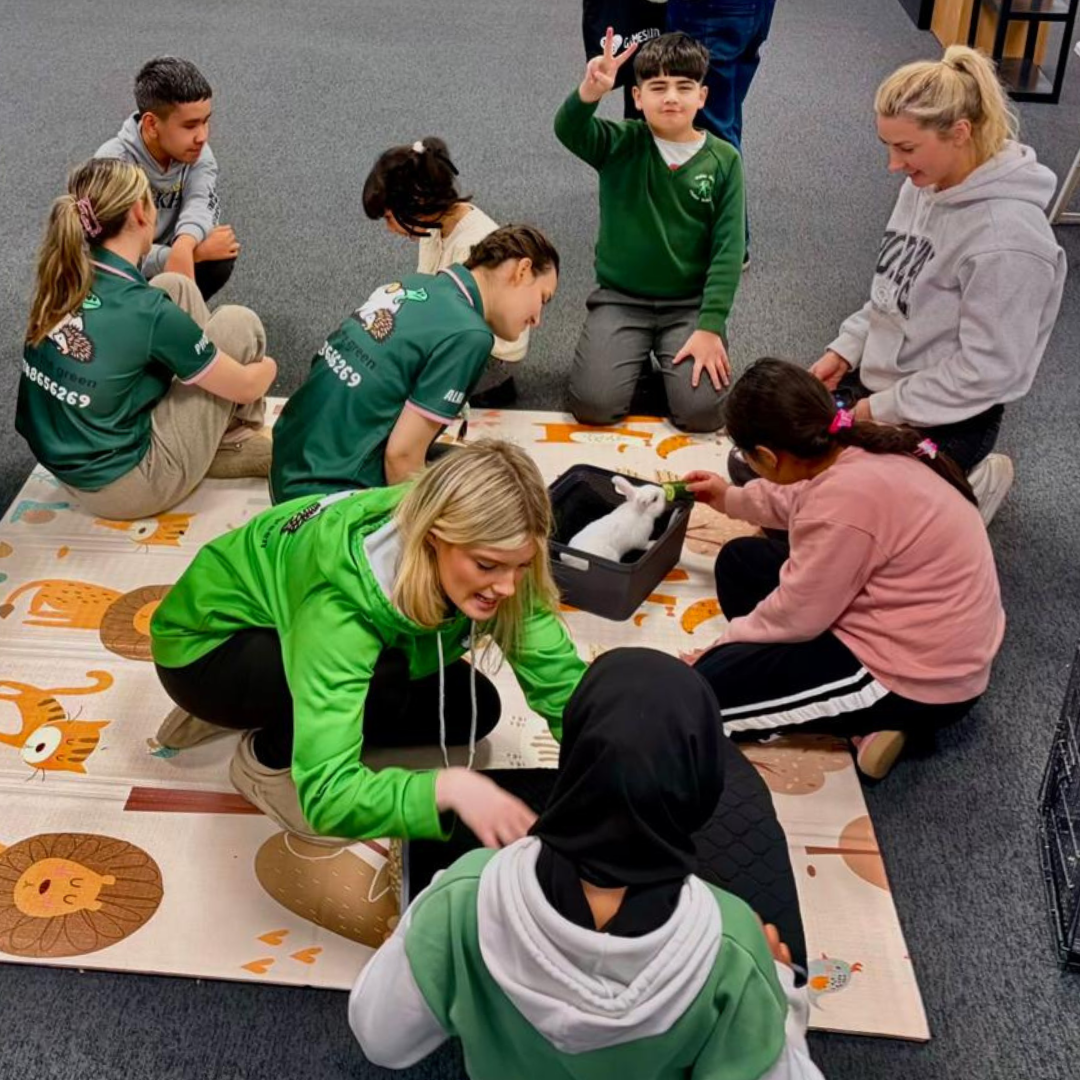 Pets on the Green showing animals to Afghan children
