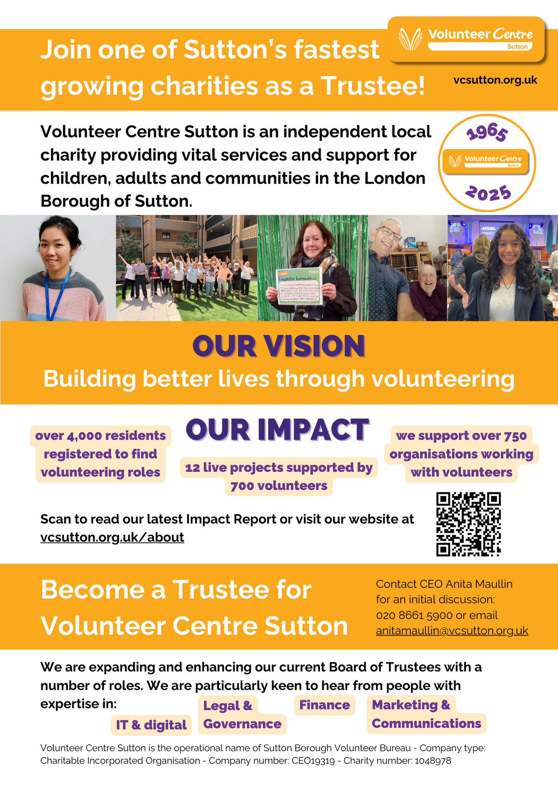 Become a Trustee for Volunteer Centre Sutton