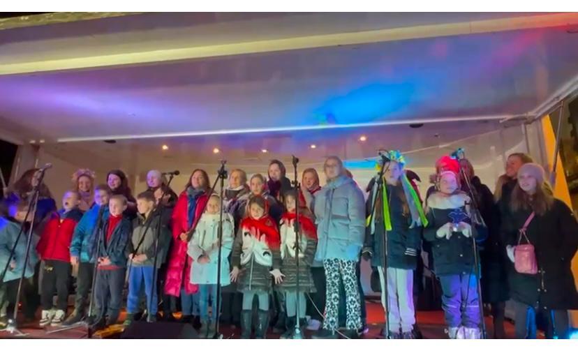 Carolling at the Cheam Christmas Fayre