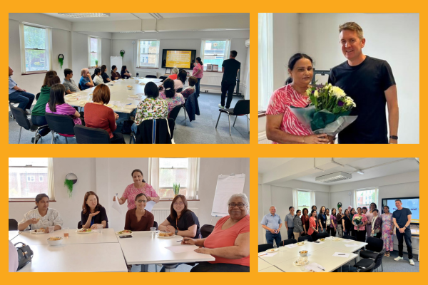 Health Navigator volunteers attending a celebration lunch