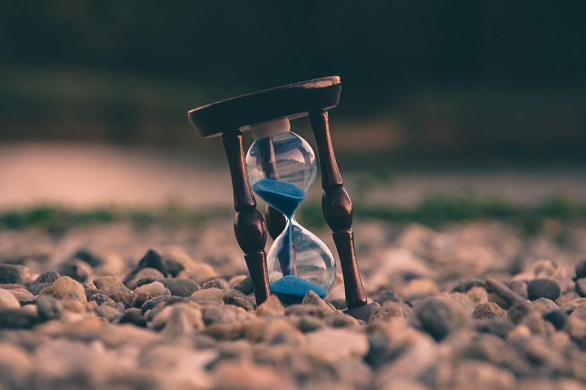 Hourglass in sand