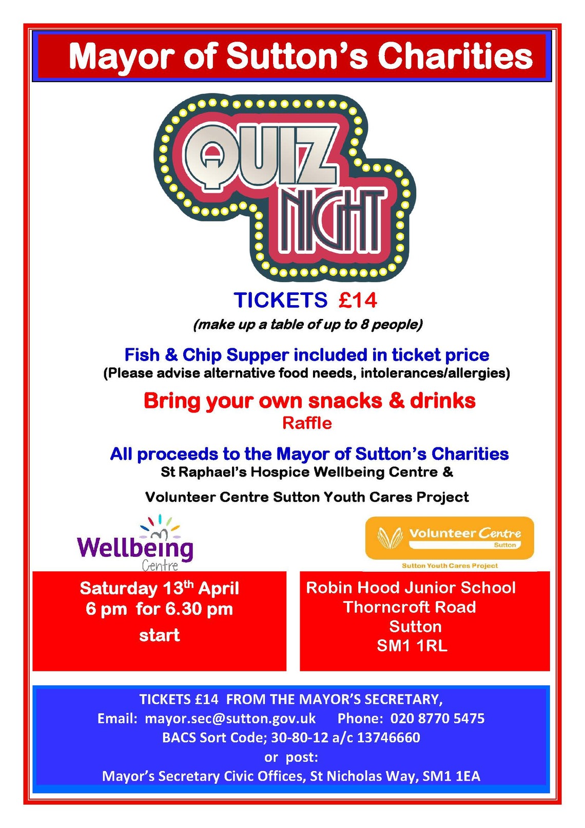 Mayors Charities Quiz Night 2 flyer