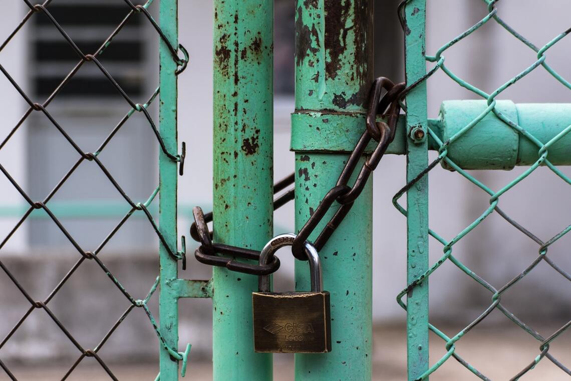 Padlocked gate