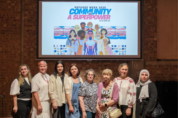 Group Photo of participants of different nationalities in the Refugee Week Event