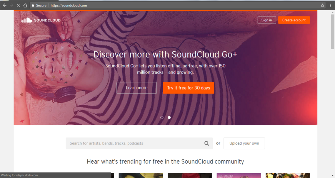 Soundcloud screenshot