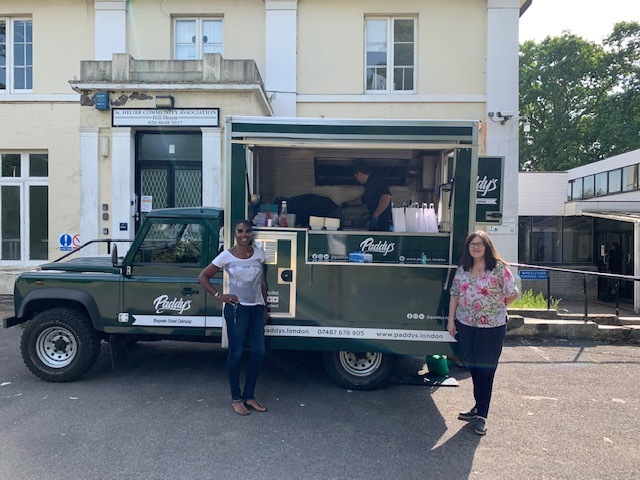 Volunteer Centre Sutton delivering fish and chips