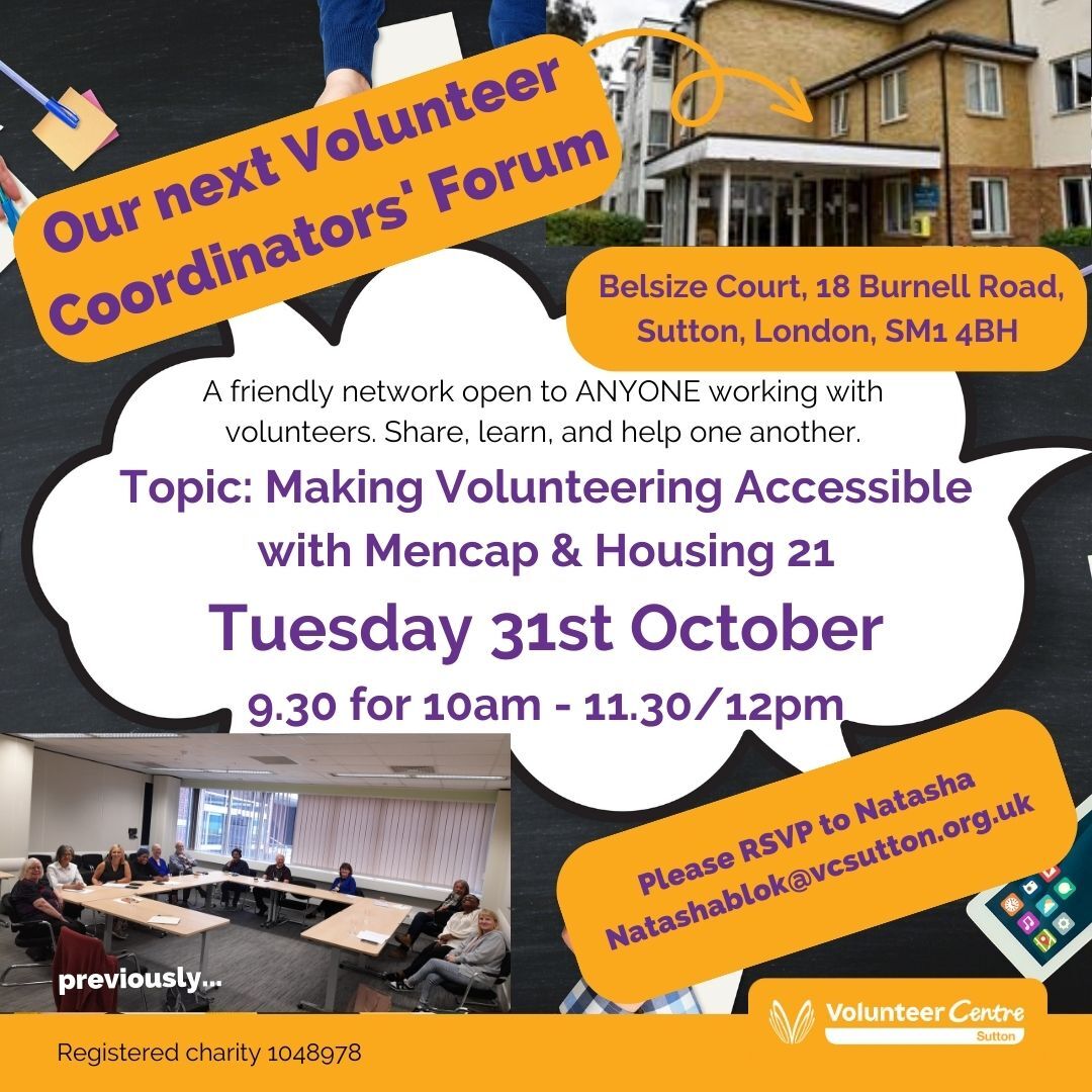 Volunteer Coordinators&#39; Forum October advert