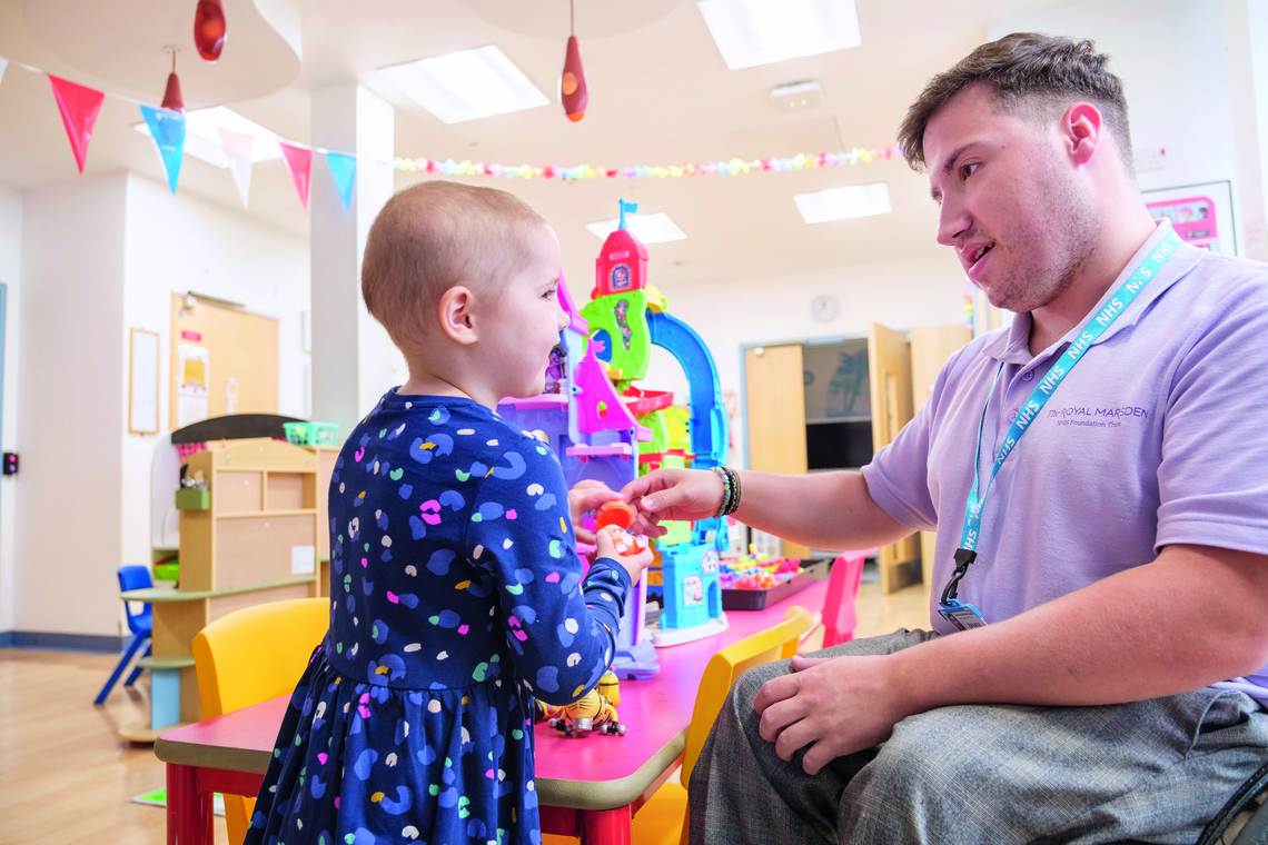 Dom at The Royal Marsden volunteering