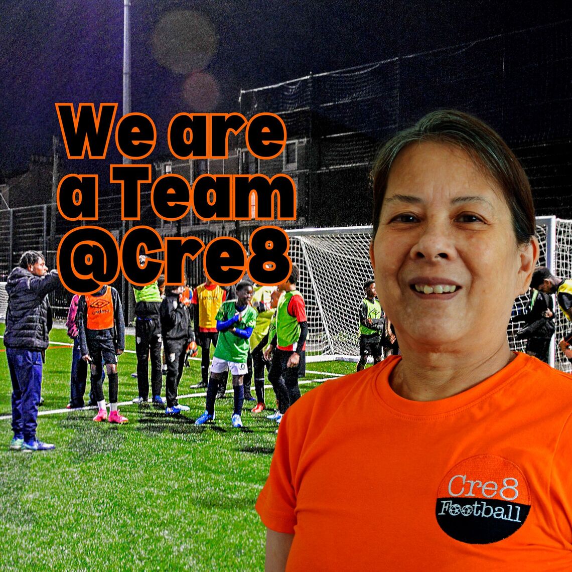 Sara Lee smiling from Cre8Football square photo